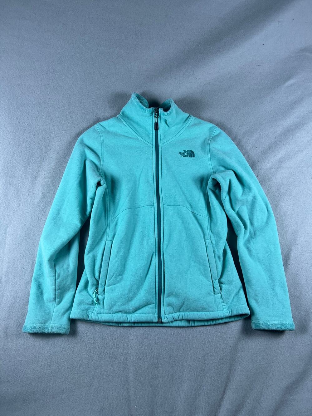 The North Face Morningglory Fleece Jacket Womens S Aqua Blue Full Zip Outdoor